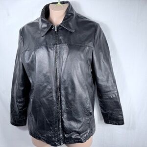 Wilsons Leather Vintage M. Julian Mens Classic Black Jacket size L